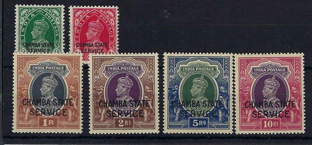 Image of Indian Convention States ~ Chamba SG O66/71 UMM British Commonwealth Stamp